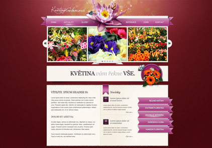 Design pro vyhlášené květinářství. Roztomilost, hravost, elegance, jemné detaily a důraz na perfektní zpracování do posledního pixelu.
